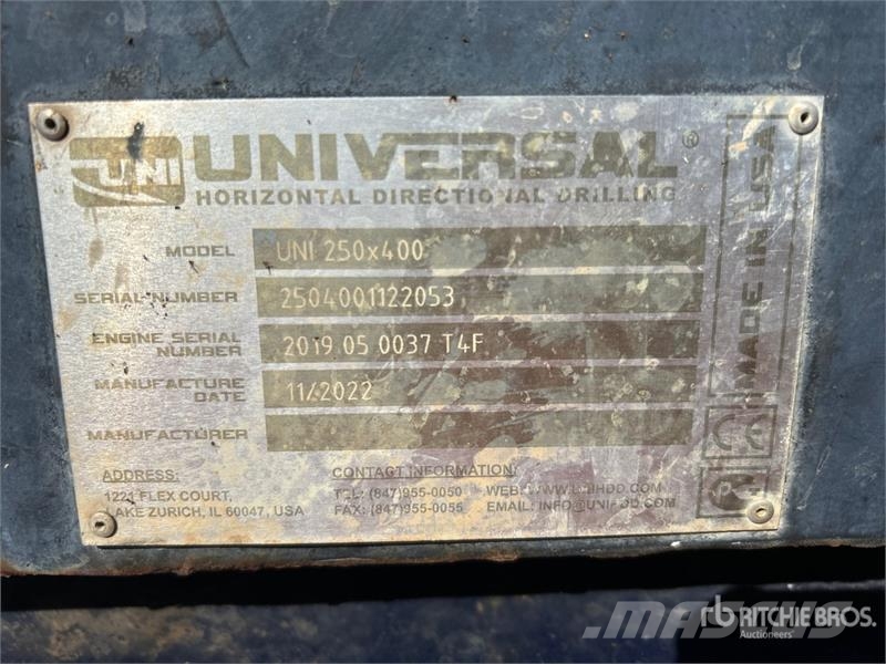 Universal Uni 250x400 Directional Drill 수평 굴착 장치