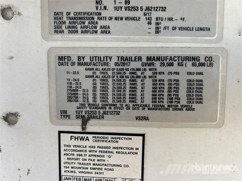 Utility 3000R Temperature controlled semi-trailers