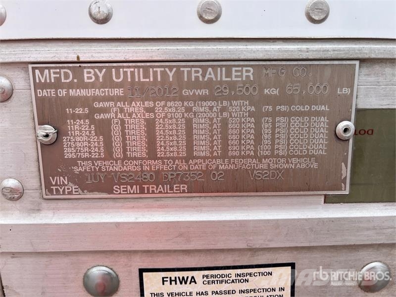 Utility 48 ft T/A Van Trailer Furgons