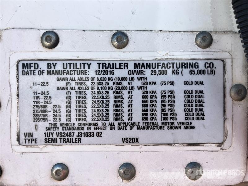 Utility 48 ft T/A Van Trailer 箱體拖車