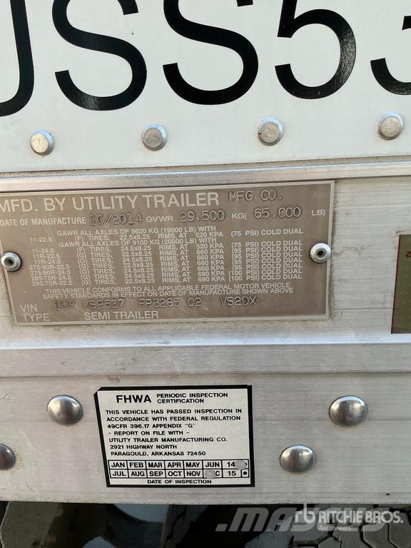 Utility 53 ft T/A Van Trailer 箱體拖車