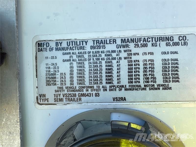 Utility 53 ft x 102 in T/A Multi -Temp Refrigerated Traile 冷凍冷蔵トレーラー