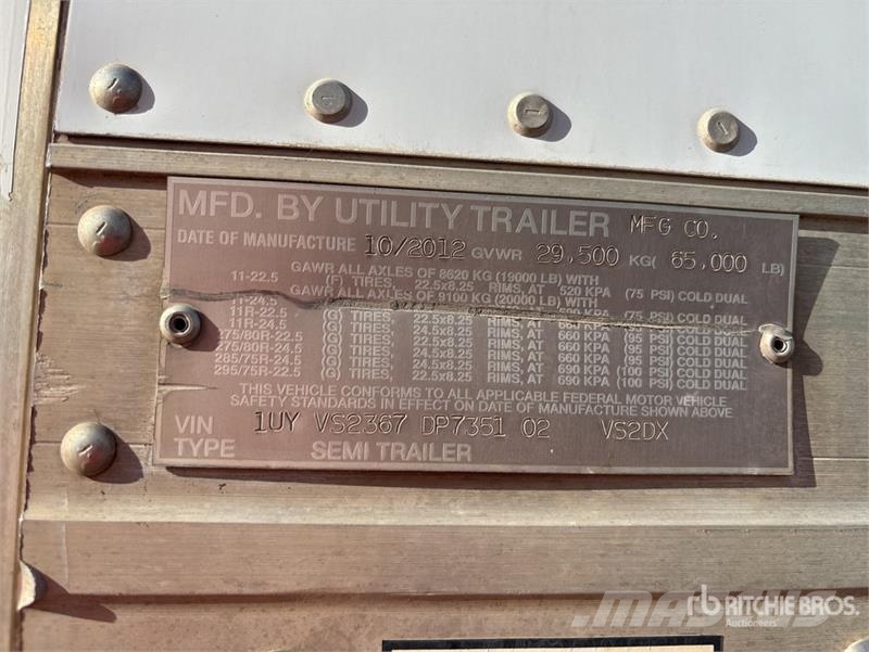 Utility VS2RA 36 ft x 102 in T/A Van Trailer 箱體拖車