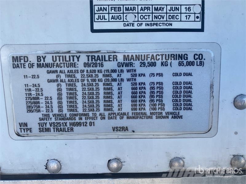 Utility VS2RA 51 ft x 102 in T/A Refrigerated Trailer Külmikpoolhaagised