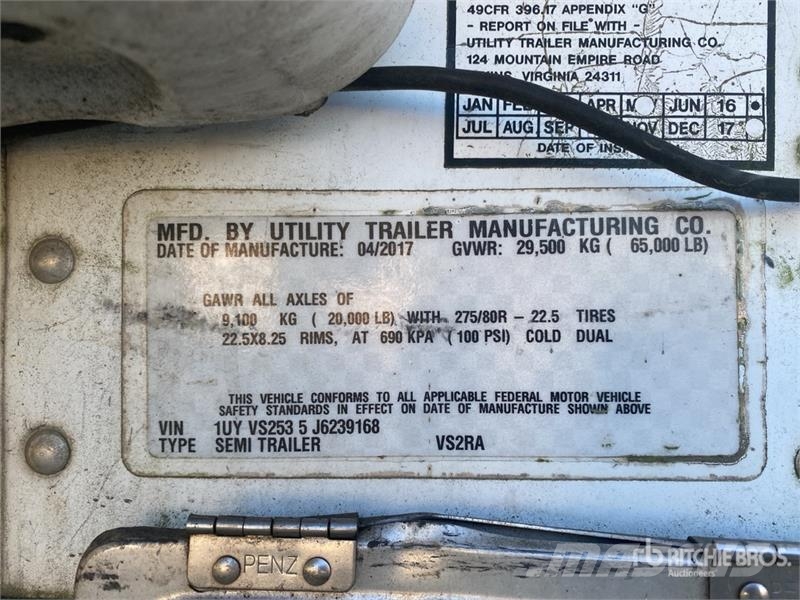 Utility VS2RA 53 ft x 102 in T/A Refrigerated Trailer Semi Reboques Isotérmicos