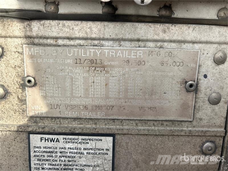 Utility VS2RA 53 ft x 102 in T/A Refrigerated Trailer Piekabes ar temperatūras kontroli
