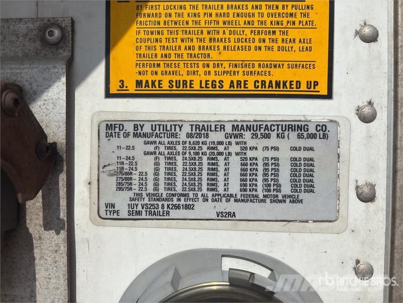 Utility VS2RA 53 ft x 102 in T/A Refrigerated Trailer Semi-reboques com temperatura controlada