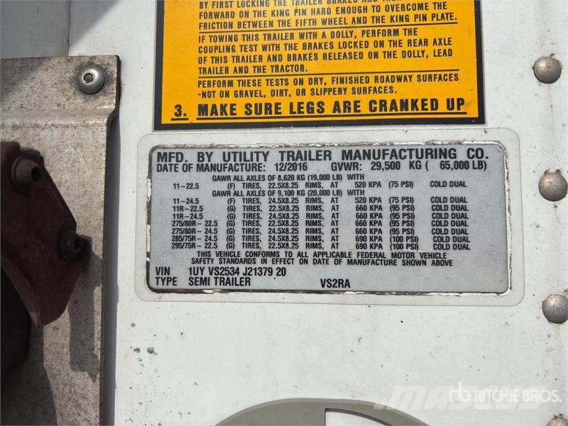 Utility VS2RA 53 ft x 102 in T/A Refrigerated Trailer Semi-reboques com temperatura controlada