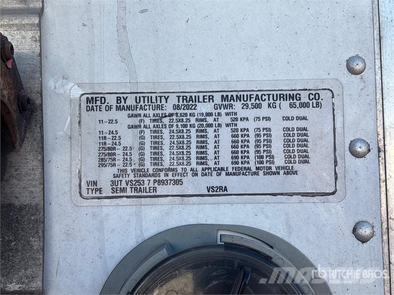 Utility VS2RA 53 ft x 102 in T/A Refrigerated Trailer Piekabes ar temperatūras kontroli