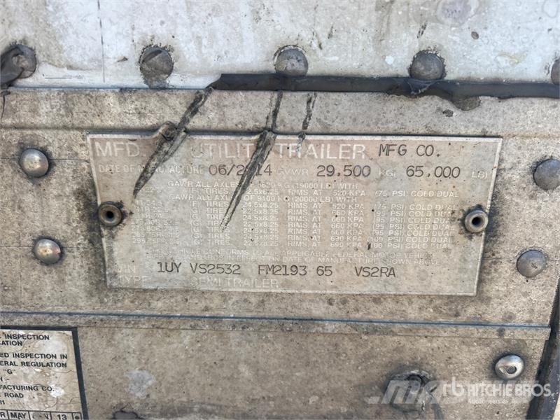 Utility VS2RA 53 ft x 102 in T/A Refrigerated Trailer Frysetrailer Semi