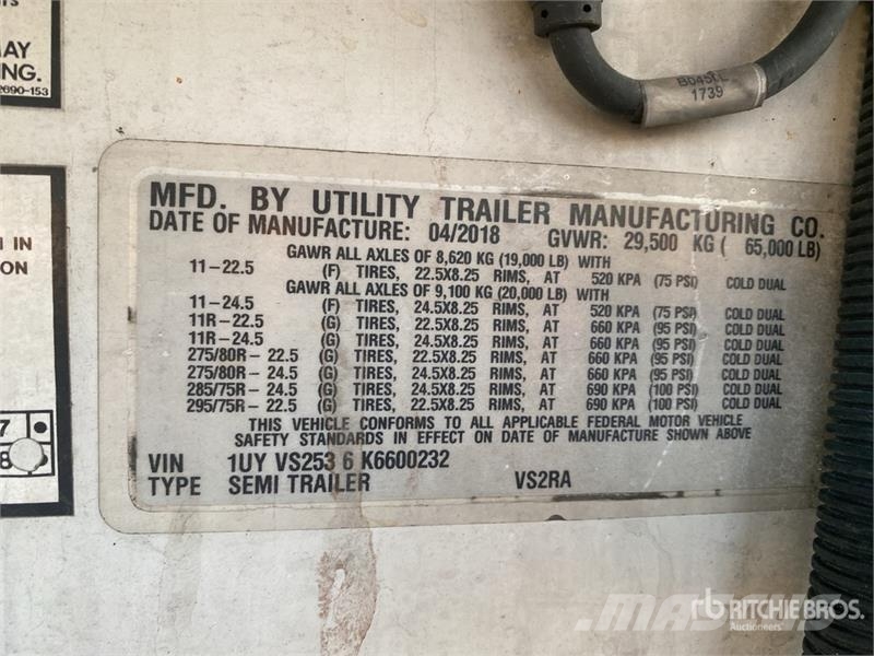 Utility VS2RA 53 ft x 102 in T/A Refrigerated Trailer Temperature controlled semi-trailers