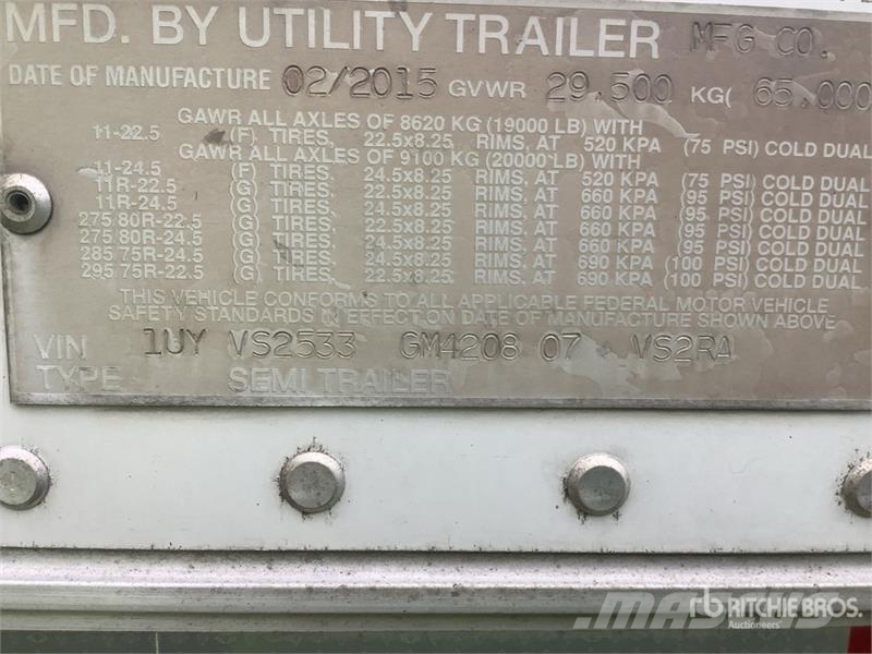 Utility VS2RA 53 ft x 102 in T/A Refrigerated Trailer Piekabes ar temperatūras kontroli