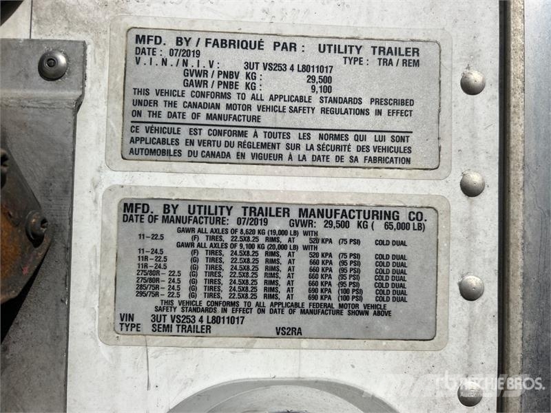 Utility VS2RA 53 ft x 102 in T/A Refrigerated Trailer Semi Reboques Isotérmicos