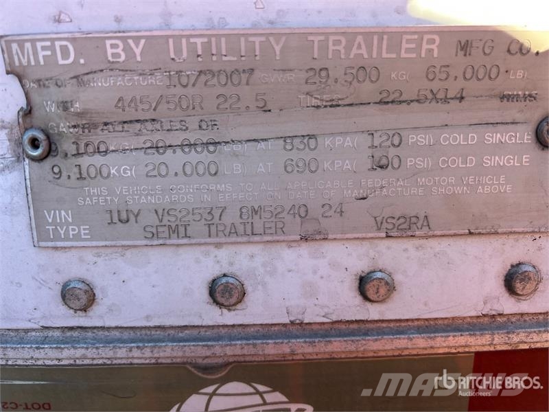Utility VS2RA 53 ft x 102 in T/A Refrigerated Trailer Напівпричепи-рефрижератори