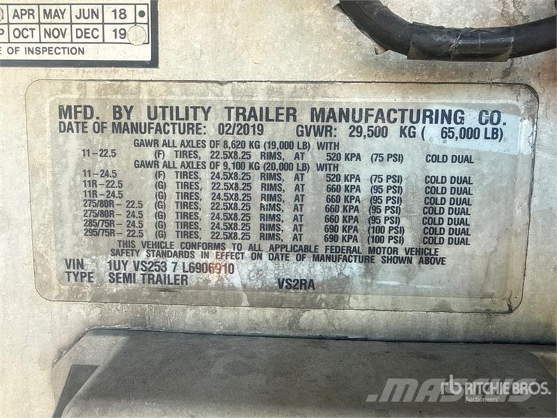 Utility VS2RA 53 ft x 102 in T/A Refrigerated Trailer Semi-trailer med Kølefunktion