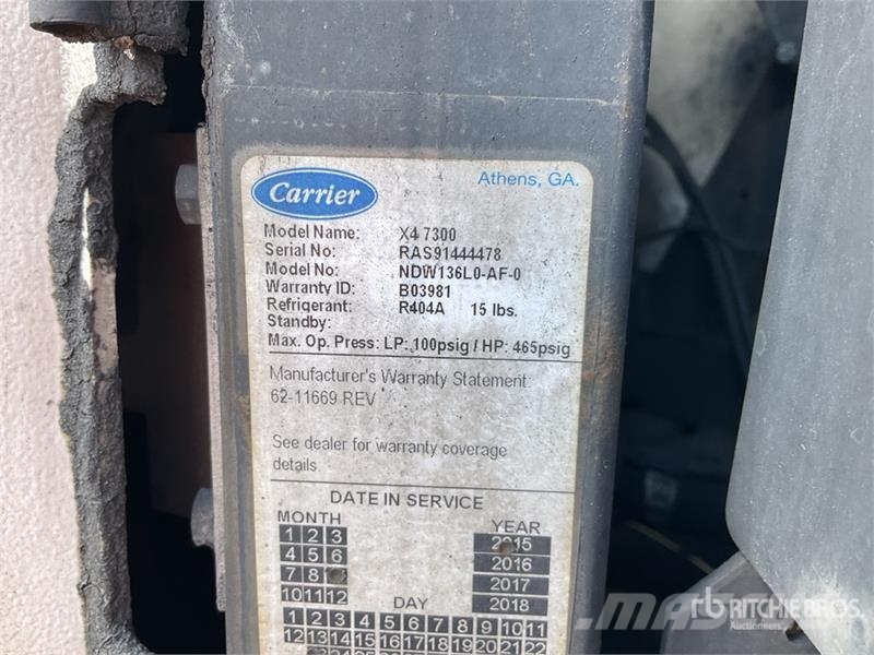 Utility VS2RA 53 ft x 102 in T/A Refrigerated Trailer Frysetrailer Semi