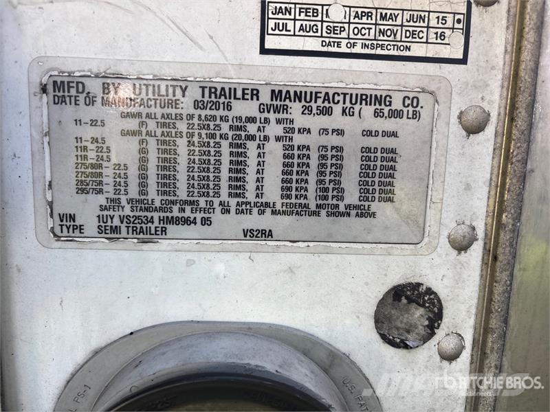 Utility VS2RA 53 ft x 102 in T/A Refrigerated Trailer Piekabes ar temperatūras kontroli
