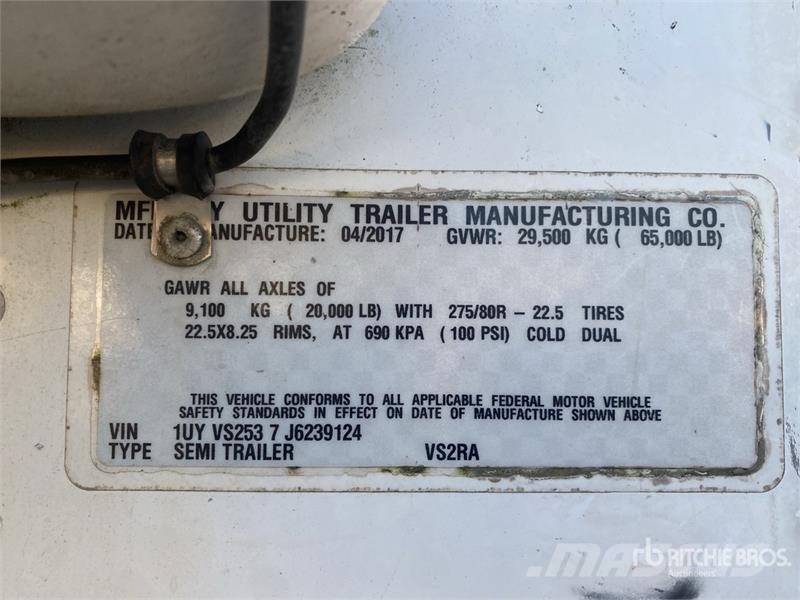 Utility VS2RA 53 ft x 102 in T/A Refrigerated Trailer Semi Reboques Isotérmicos