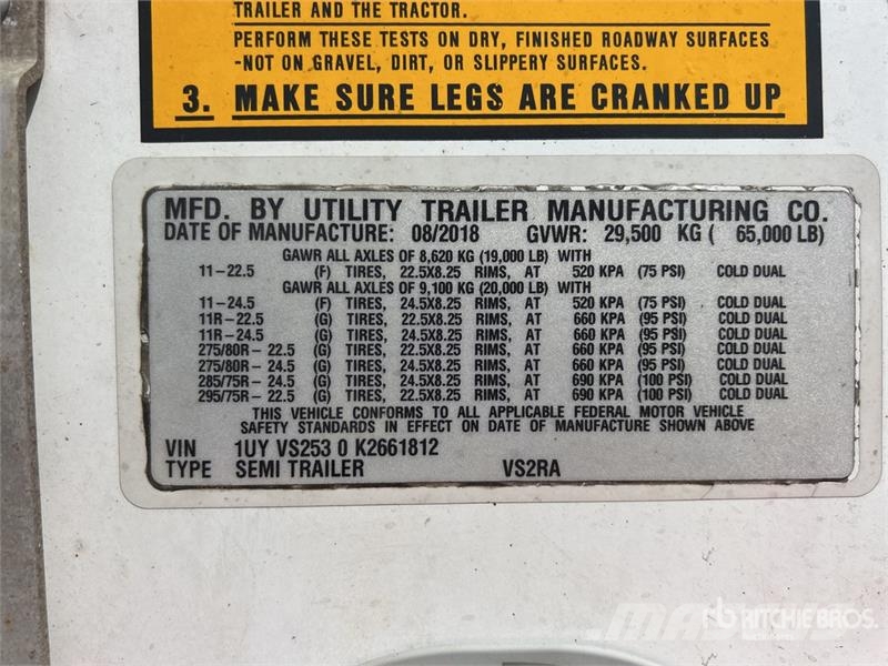 Utility VS2RA 53 ft x 102 in T/A Refrigerated Trailer Piekabes ar temperatūras kontroli