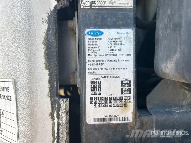 Utility VS2RA 53 ft x 102 in T/A Refrigerated Trailer Frysetrailer Semi