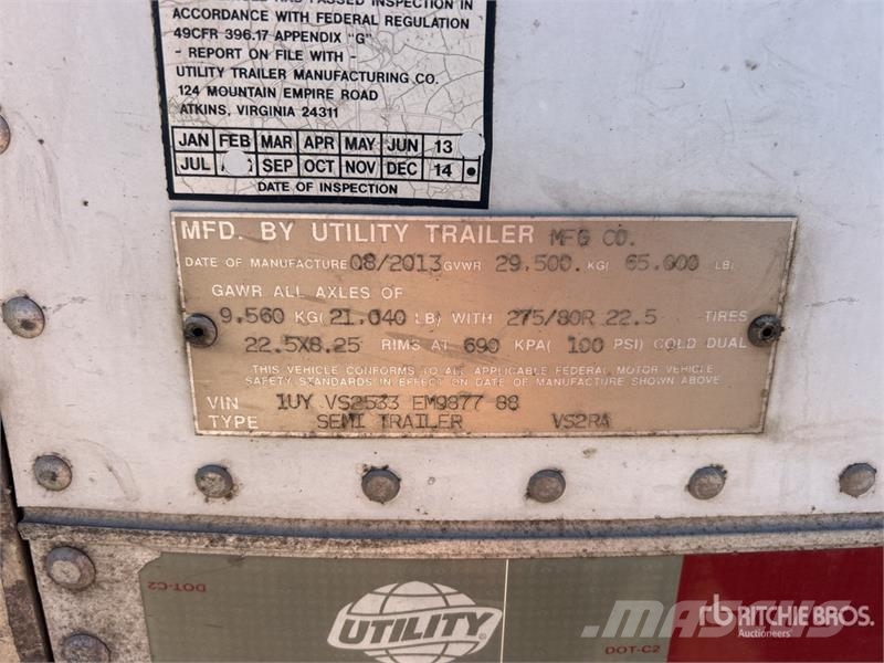 Utility VS2RA 53 ft x 102 in T/A Refrigerated Trailer Naczepy chłodnie