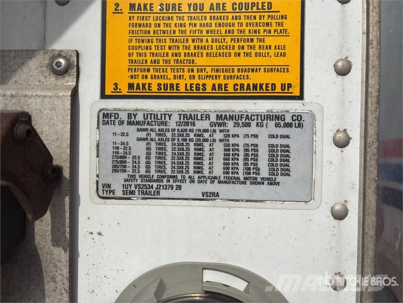 Utility VS2RA 53 ft x 102 in T/A Refrigerated Trailer Semi-reboques com temperatura controlada