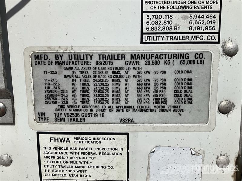 Utility VS2RA 53 ft x 102 in T/A Refrigerated Trailer Frysetrailer Semi