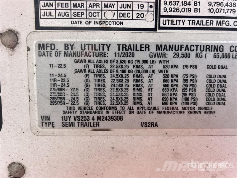 Utility VS2RA 53 ft x 102 in T/A Refrigerated Trailer Semi-reboques com temperatura controlada