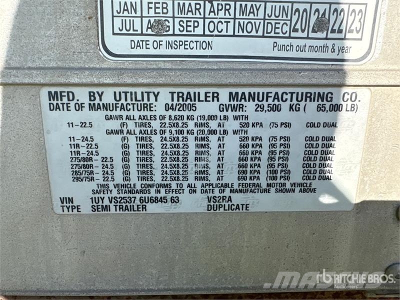Utility VS2RA 53 ft x 102 in T/A Refrigerated Trailer Temperature controlled semi-trailers