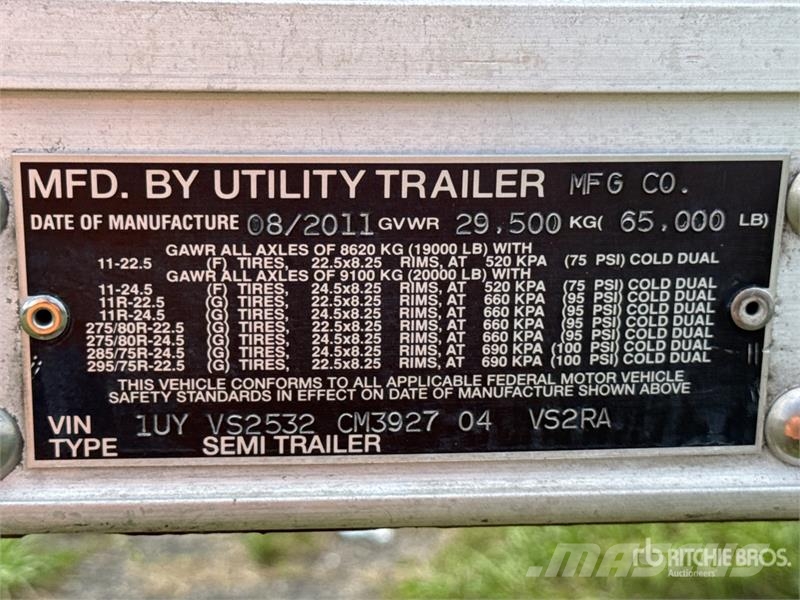 Utility VS2RA 53 ft x 102 in T/A Refrigerated Trailer Naczepy chłodnie