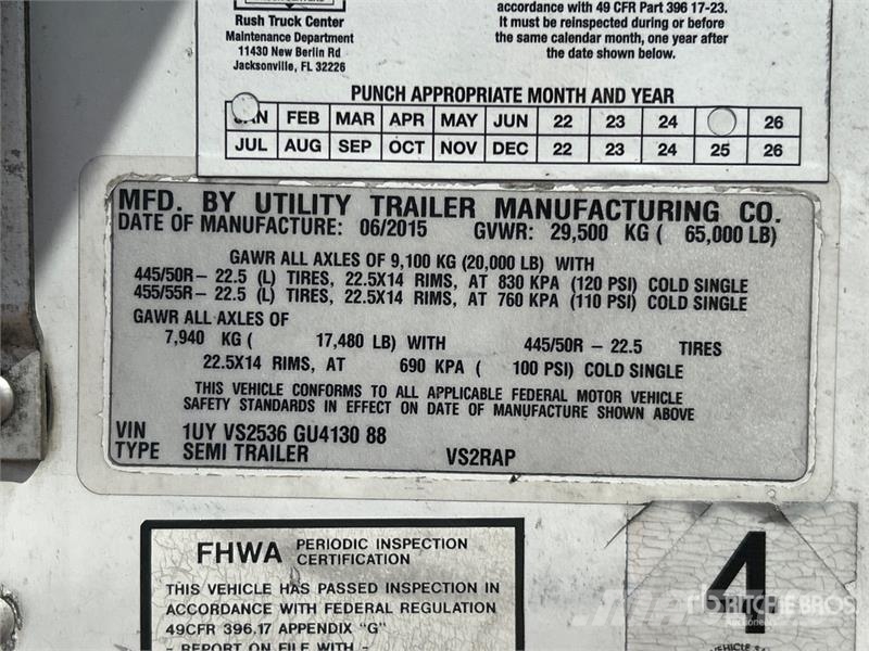 Utility VS2RAP 53 ft x 102 in T/A Refrigerated Trailer Piekabes ar temperatūras kontroli