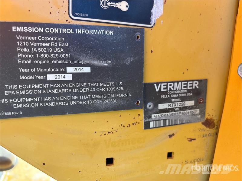 Vermeer RTX1250 Tracked Trencher 트렌처