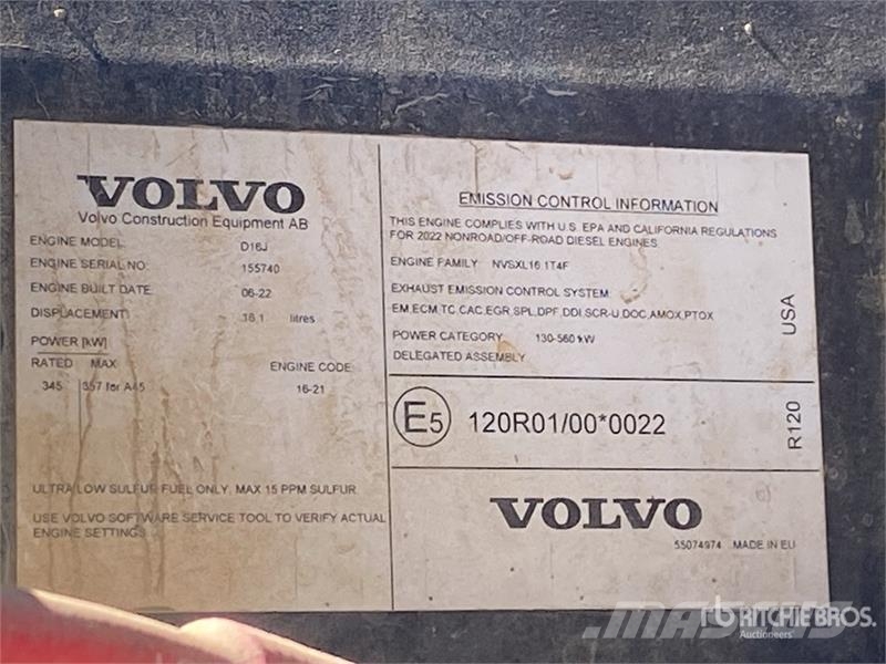 Volvo A45G Articulated Dump Truck Kĺbové nákladné autá