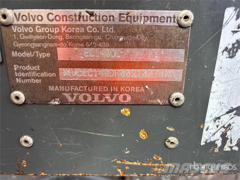 Volvo EC140DL Tracked Excavator Roomikekskavaatorid