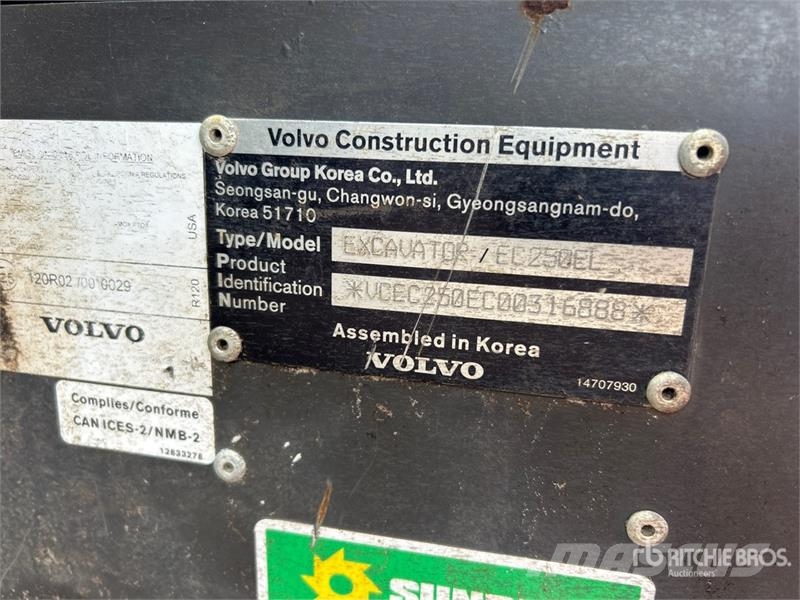 Volvo EC250E Tracked Excavator (Inoperable) Beltegraver