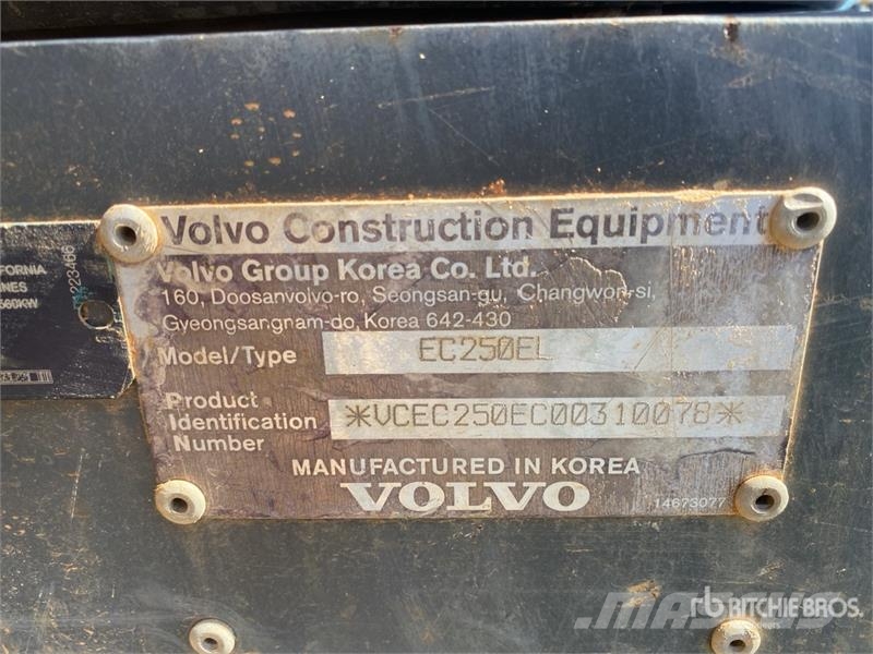 Volvo EC250EL Tracked Excavator Crawler excavators