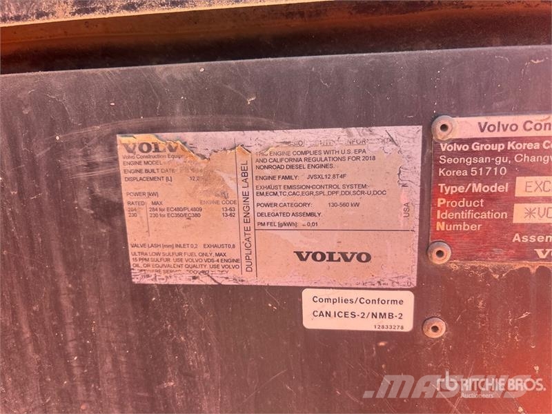Volvo EC380E Tracked Excavator Roomikekskavaatorid