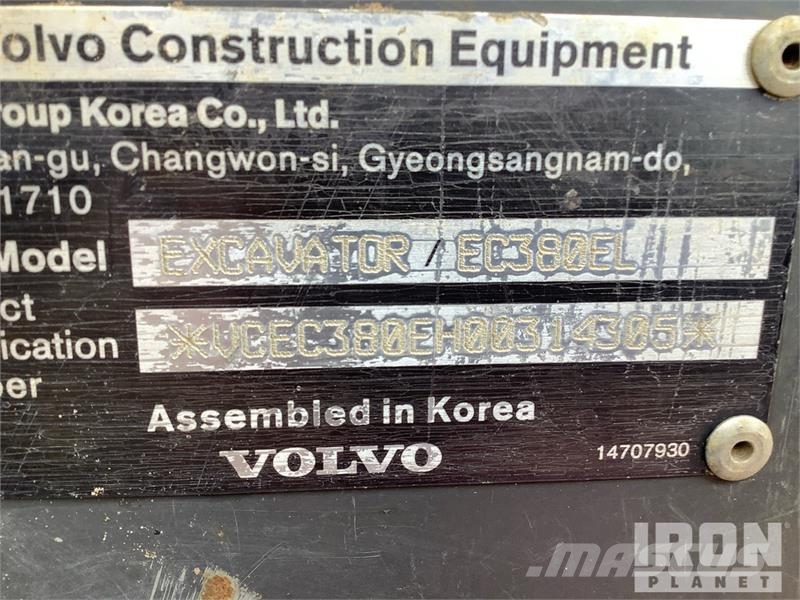 Volvo EC380EL Tracked Excavator Верижен екскаватор