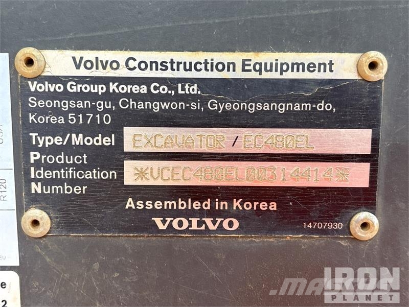 Volvo EC480EL Tracked Excavator Lánctalpas kotrók