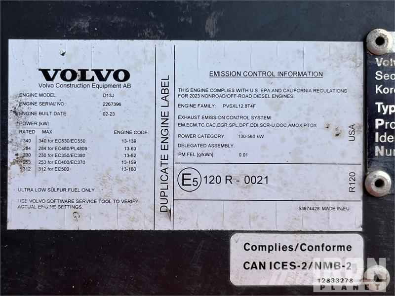 Volvo EC550EL Tracked Excavator Pelle sur chenilles