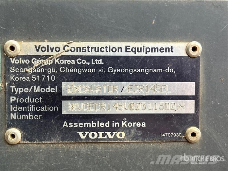 Volvo ECR145E Tracked Excavator Crawler excavators