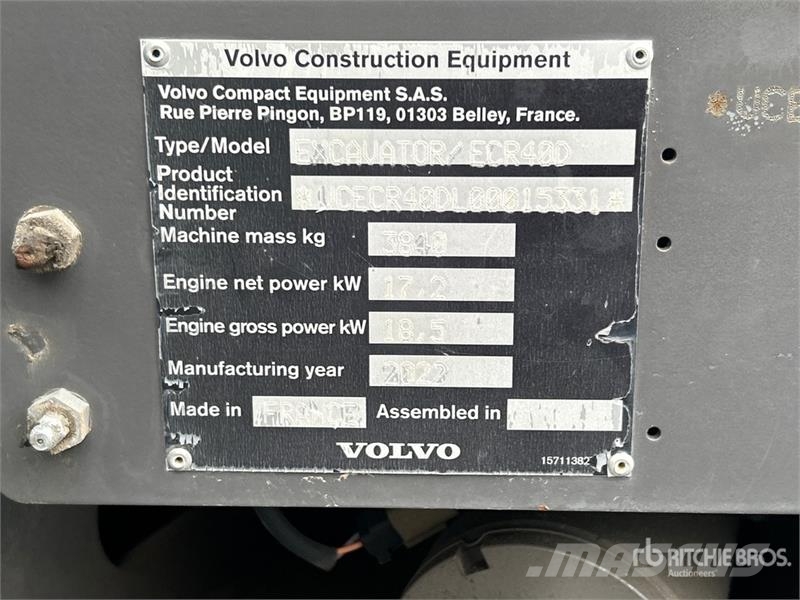 Volvo ECR40D Mini bagri <7t