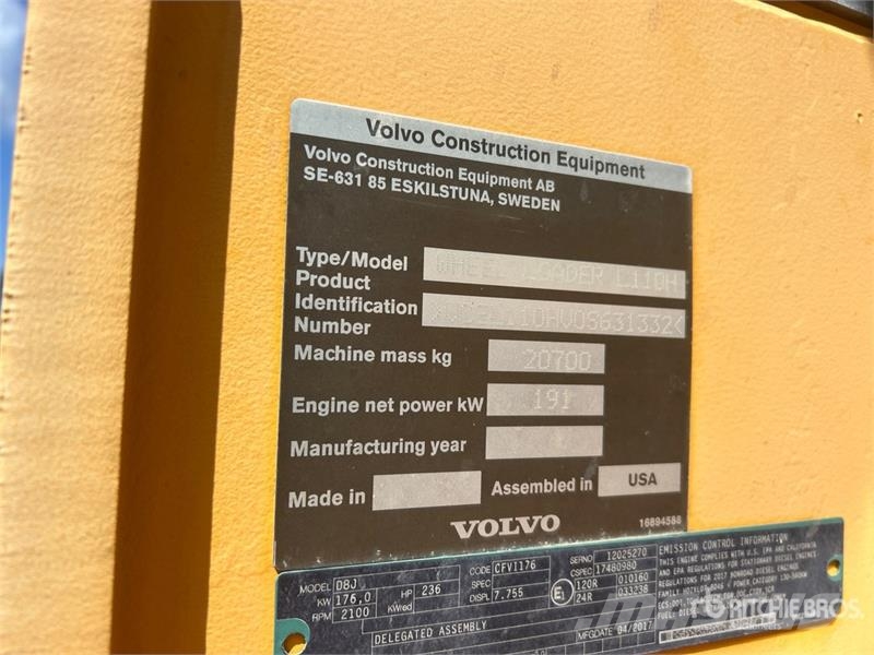 Volvo L110H Wheel Loader Chargeuse sur pneus