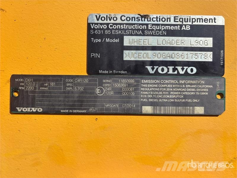Volvo L90G Wheel Loader 휠로우더