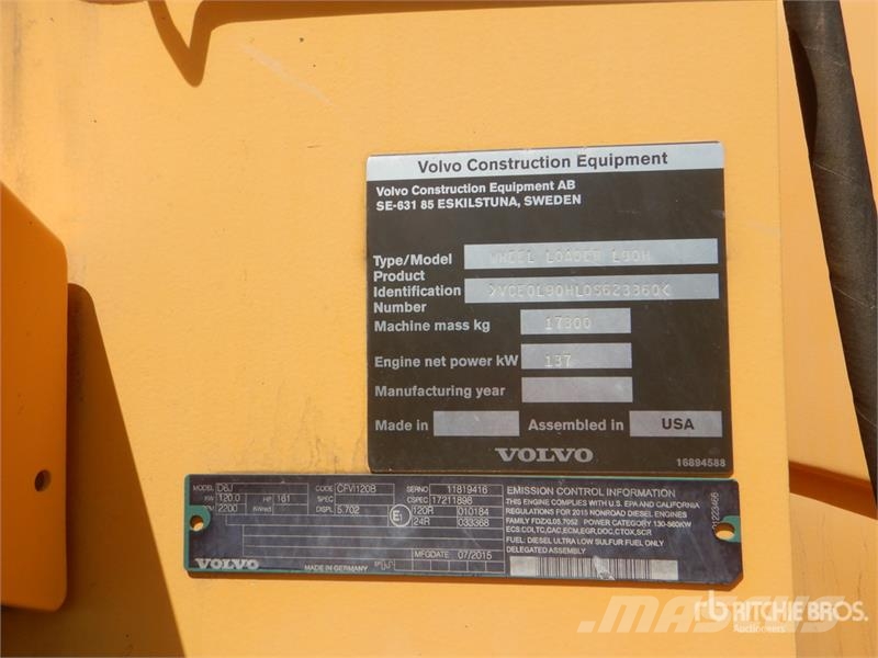 Volvo L90H Wheel Loader Chargeuse sur pneus