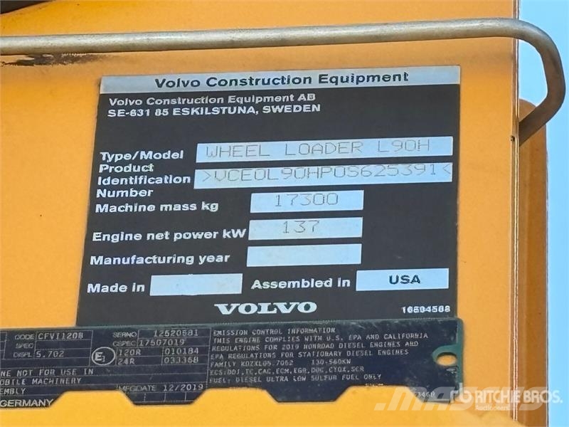 Volvo L90H Wheel Loader 휠로우더