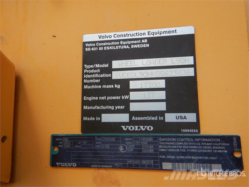 Volvo L90H Wheel Loader Chargeuse sur pneus
