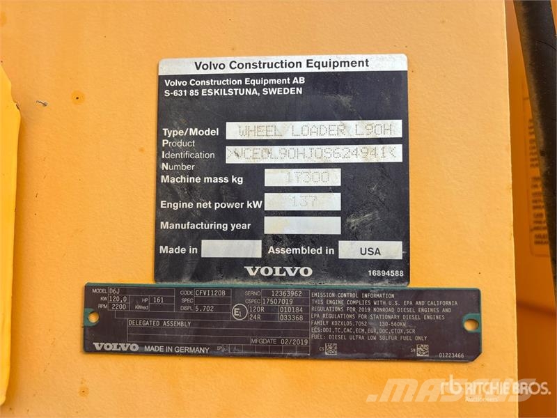Volvo L90H Wheel Loader 휠로우더