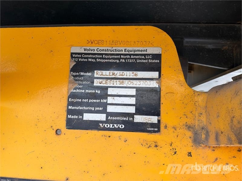 Volvo SD115B Smooth Drum Compactor Single drum rollers