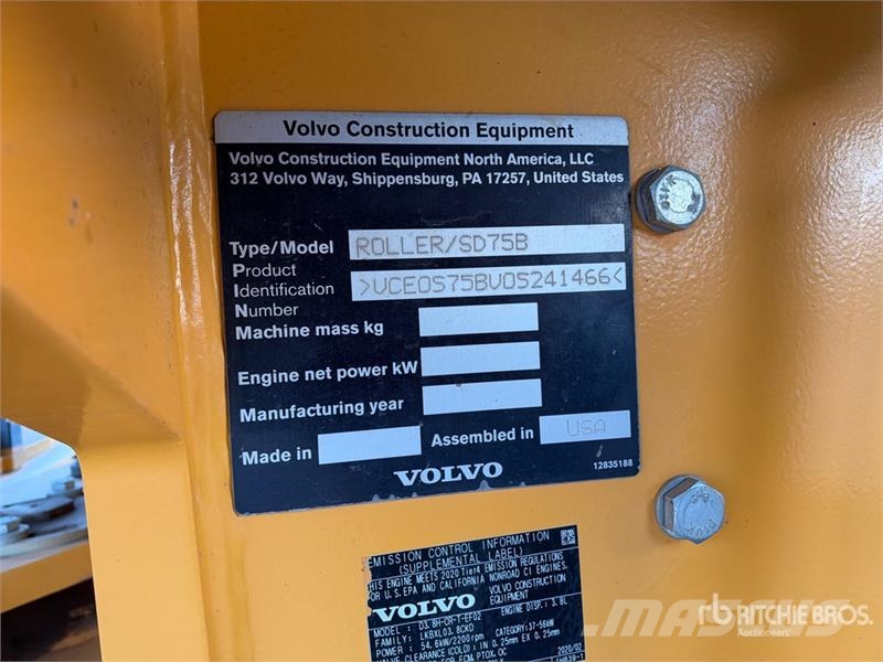 Volvo SD75B Smooth Drum Compactor Valsetog